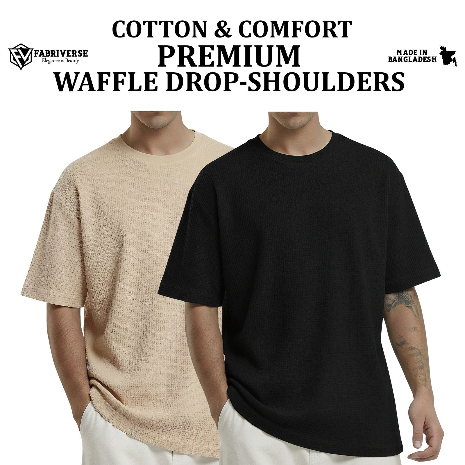 Premium Waffle Drop (Biscuit-Black)