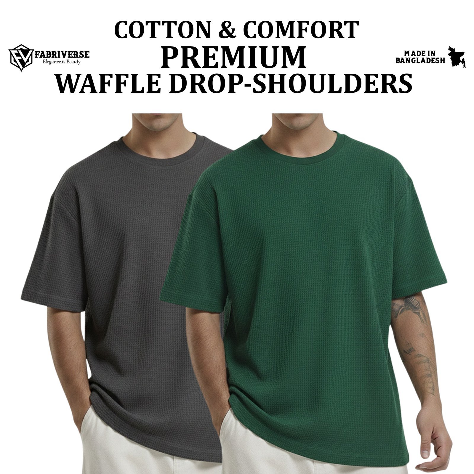 Premium Waffle Drop (Charcoal-B.Green)