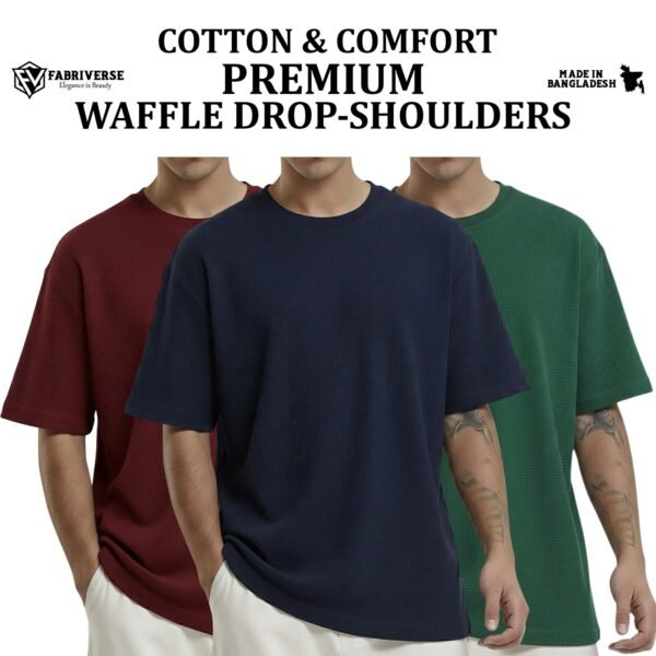 Premium Waffle Drop (Maroon-Navy-B.Green)
