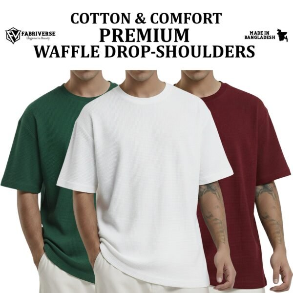 Premium Waffle Drop (B.Green-White-Maroon)