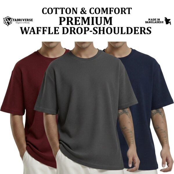 Premium Waffle Drop (Maroon-Charcoal-Navy)