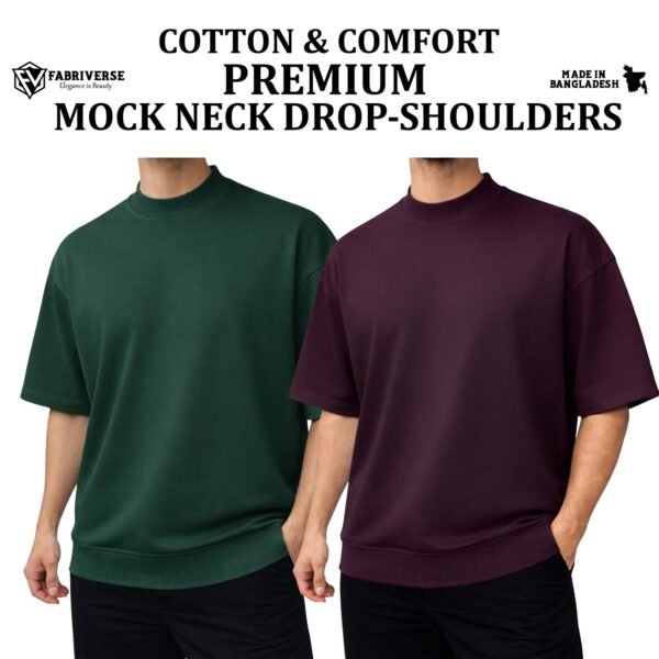 Mock Neck Drop-Shoulder (B.Green-Coffee)