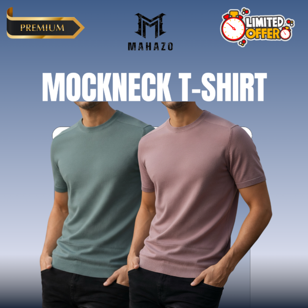 Premium Mock Neck (Pastle-Brick)