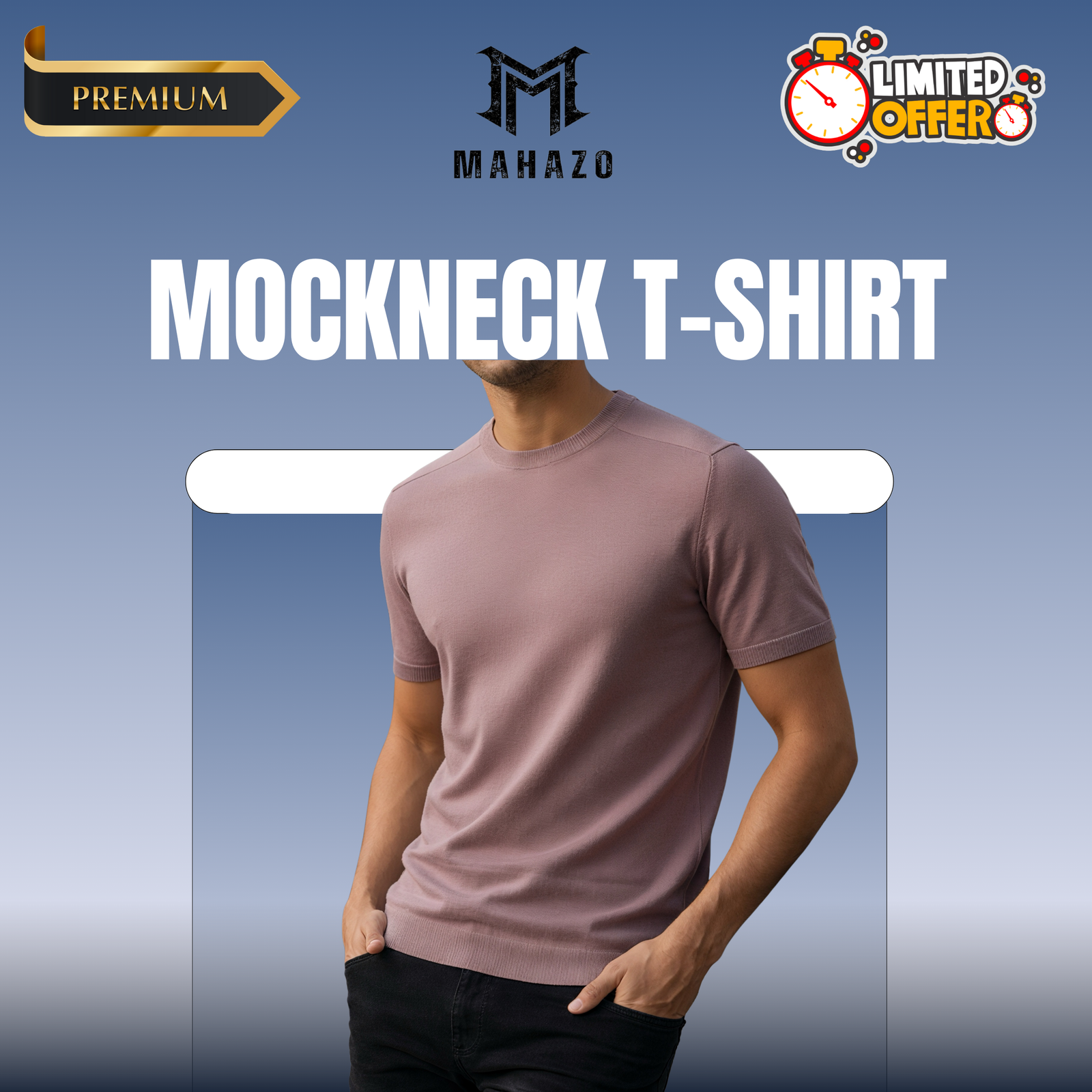 Premium Mock Neck (Brick)