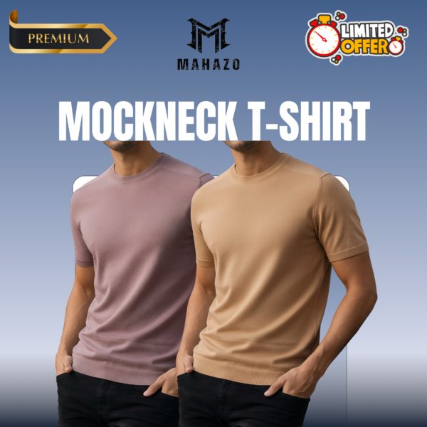 Premium Mock Neck (Brick-Beige)