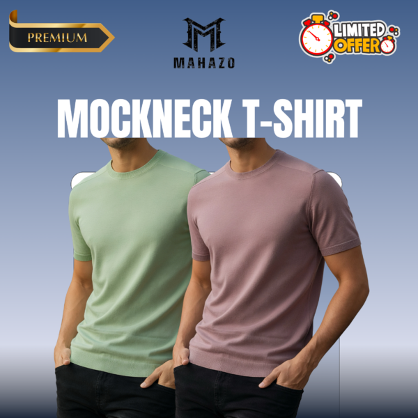 Premium Mock Neck (Lemon-Brick)