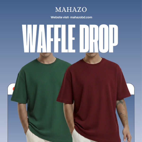 Premium Waffle Drop (B.Green-Maroon)