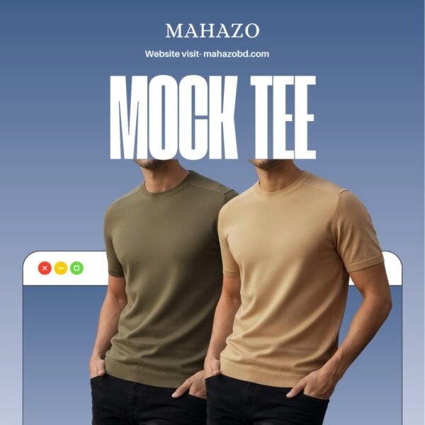 Premium Mock Neck (Beige-Boil Olive)