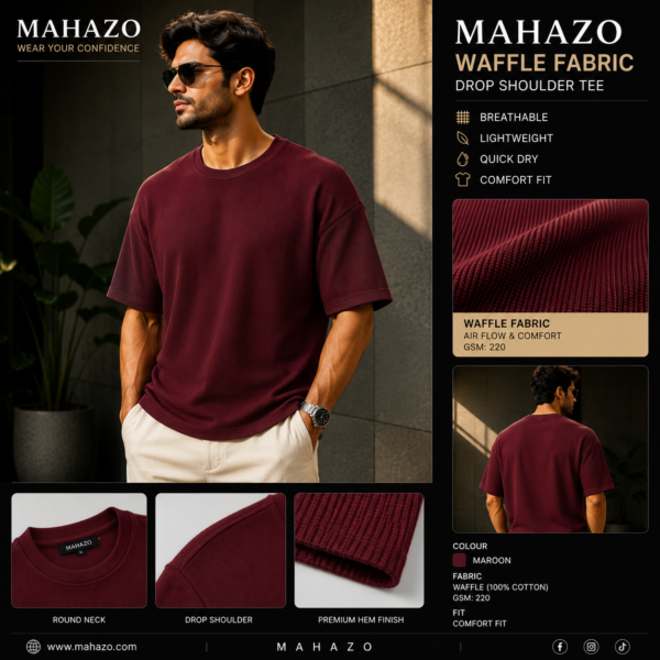Premium Waffle Drop (Maroon)