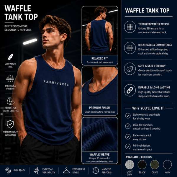♠️ 𝗣𝗥𝗘𝗠𝗜𝗨𝗠 𝗪𝗔𝗙𝗙𝗟𝗘 𝗧𝗔𝗡𝗞 𝗧𝗢𝗣 ♠️ (Navy )