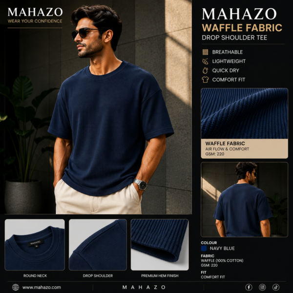 Premium Waffle Drop (Navy)