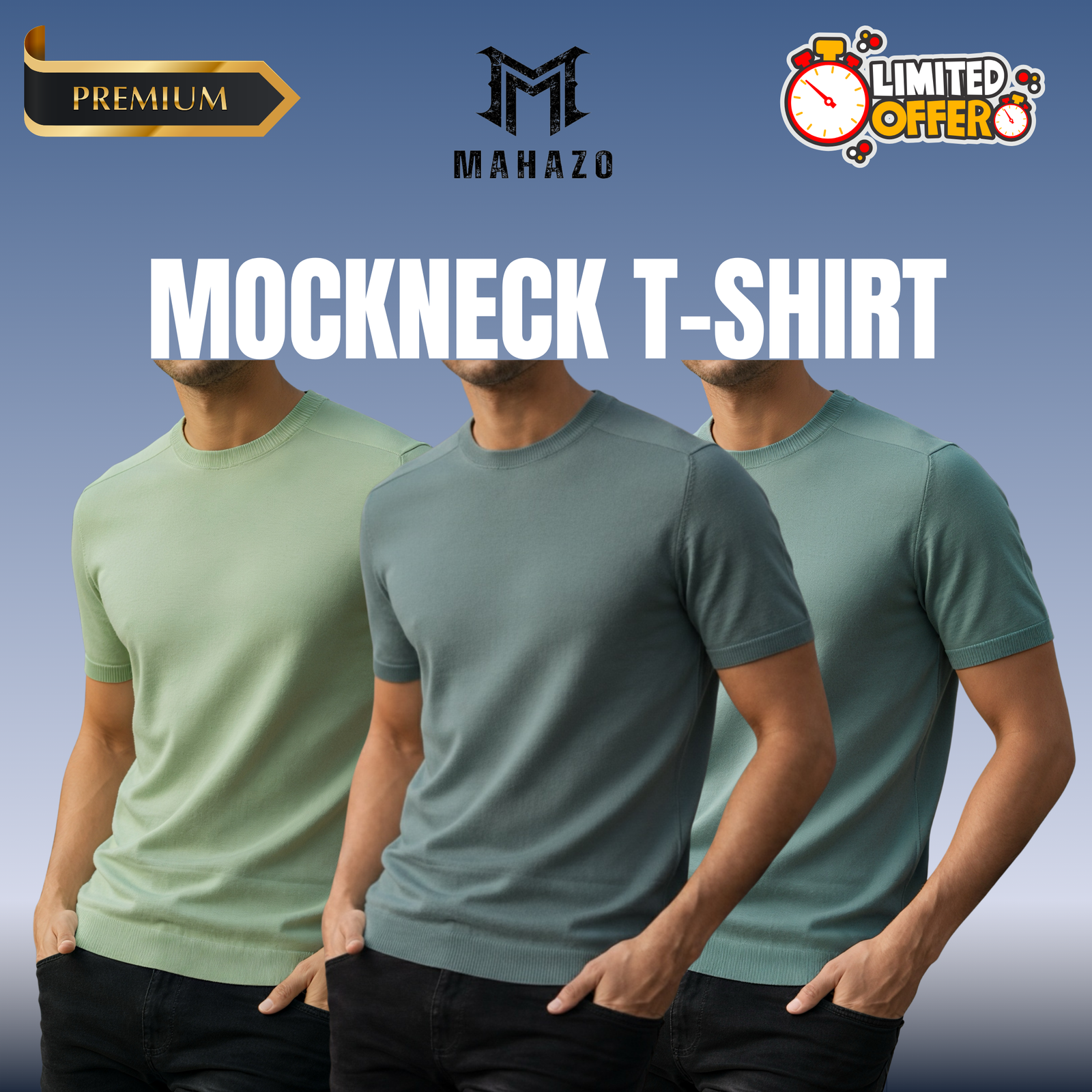 Premium Mock Neck (Lemon-Paslte-Mint)