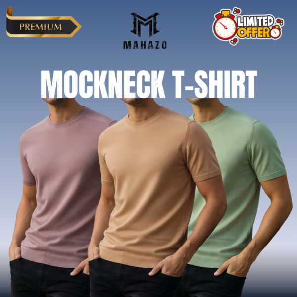 Premium Mock Neck (Brick-Beige-Lemon)