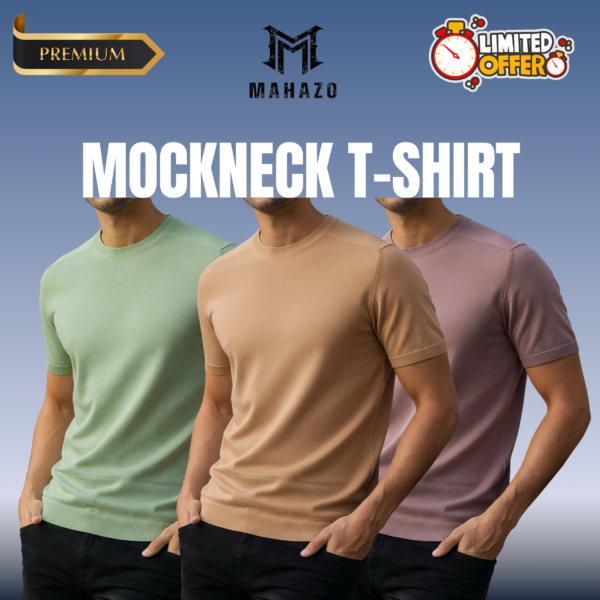 Premium Mock Neck (Lemon-Beige-Brick)