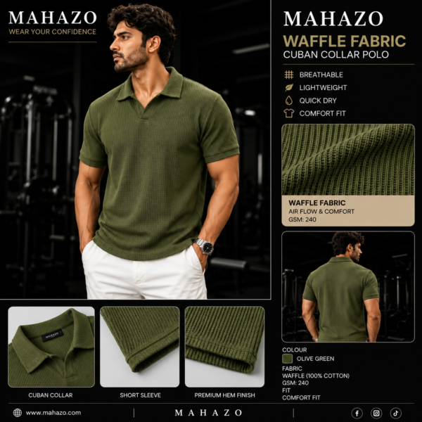 Classic Cuban Polo (Olive)