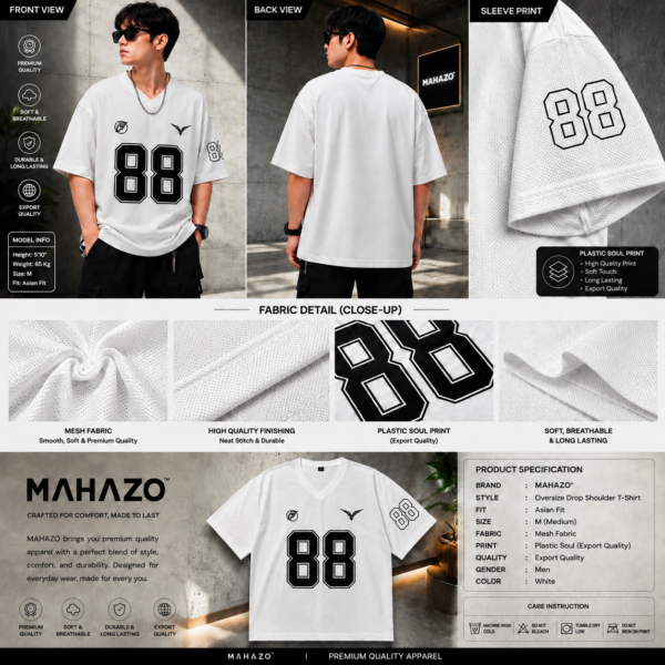Premuim Mesh DropTee (White)