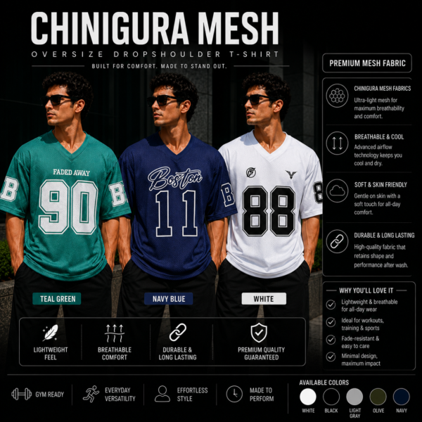 Premuim Mesh DropTee (Paste-Navy-White)