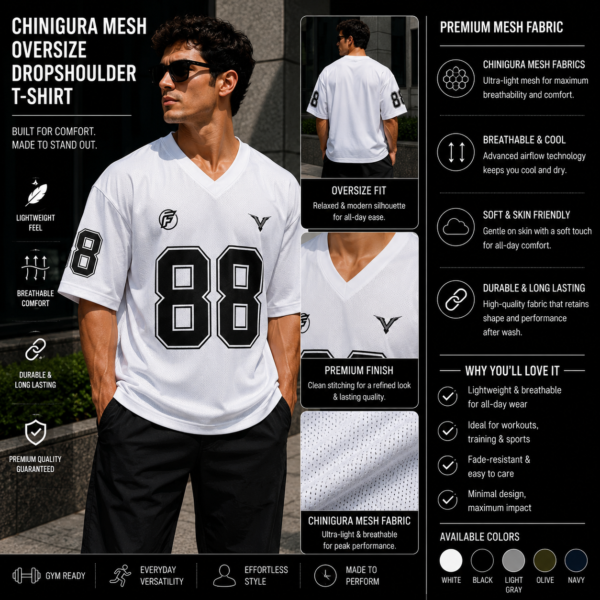 Premuim Mesh DropTee (White)