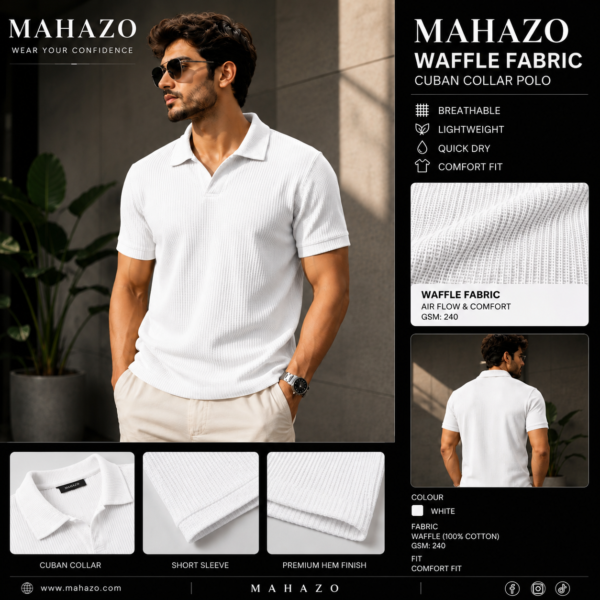 Classic Cuban Polo (White)