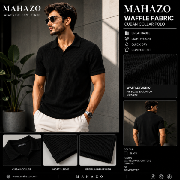 Classic Cuban Polo (Black)