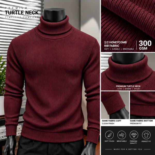 Premium Turtle Neck (Maroon)