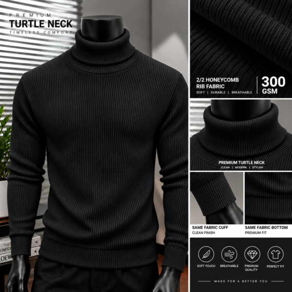 Premium Turtle Neck (Black)