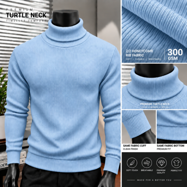 Premium Turtle Neck (Sky)