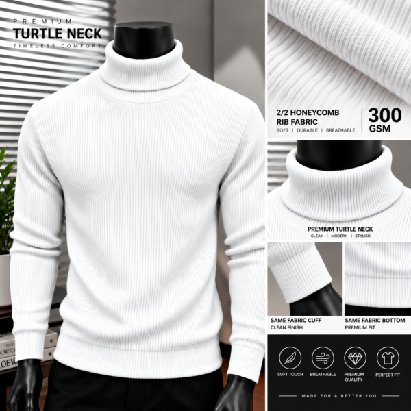 Premium Turtle Neck (White)