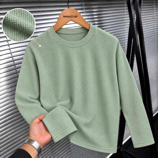 Premium Waffle Full Sleeve Tee (Lemon)