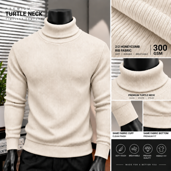 Premium Turtle Neck (Cream)